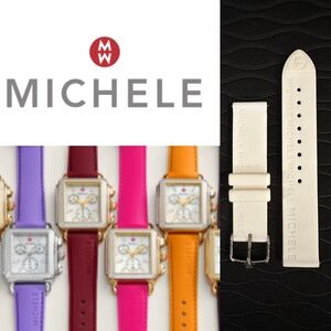 Michele White silicone 18 watch band